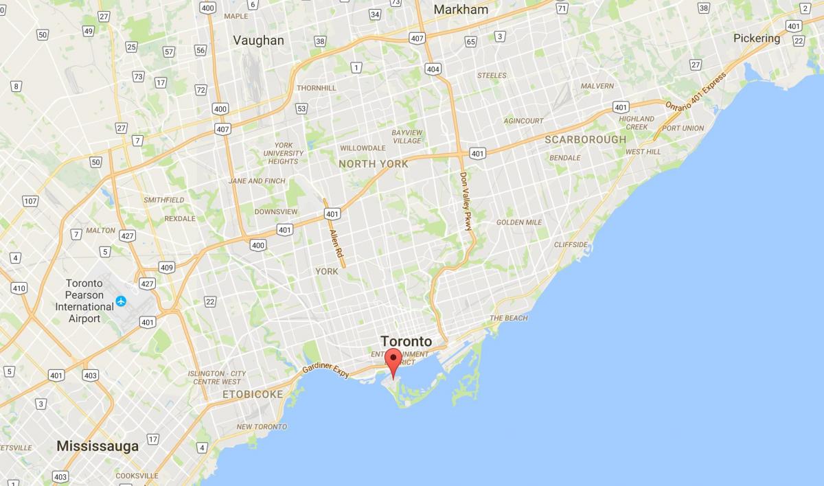 Karta Torontu području, područje otoka Toronto