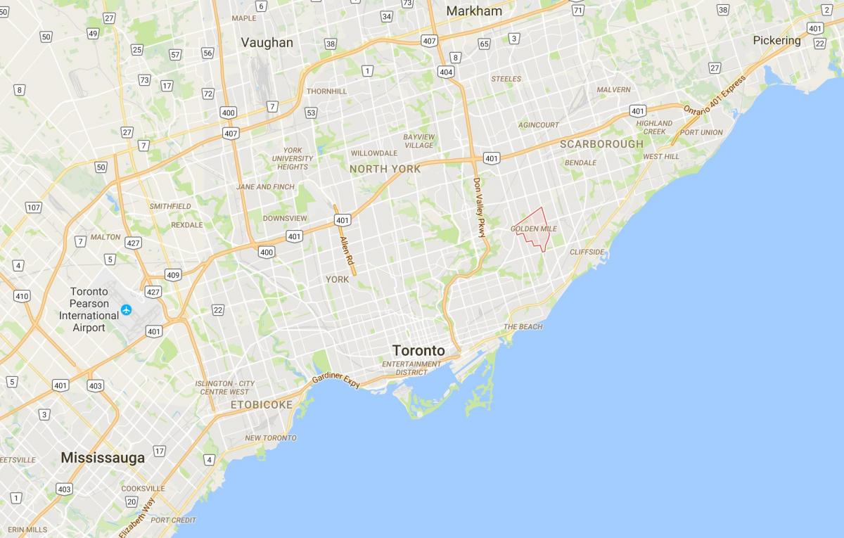Karta Golden Mile području Toronto