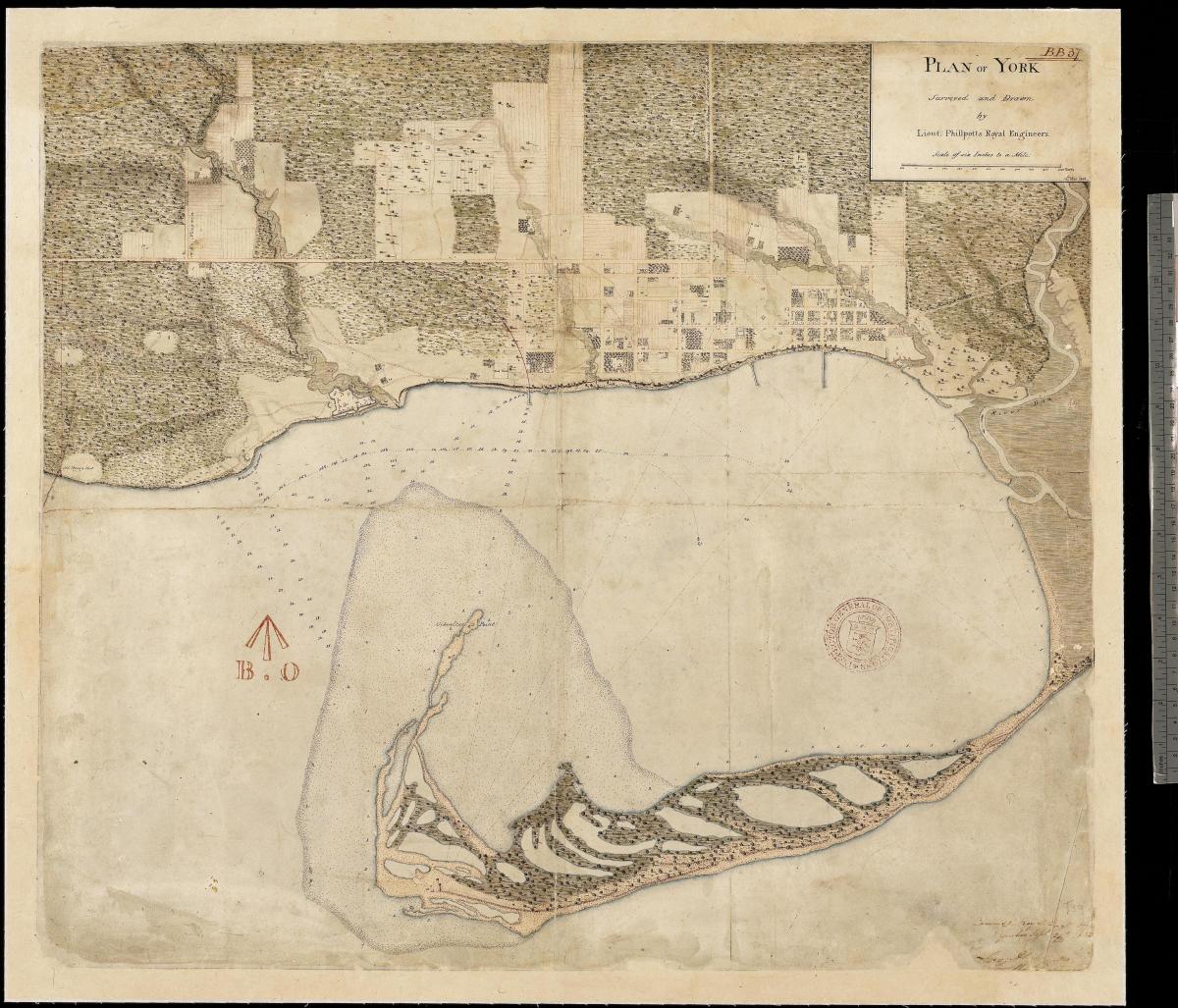 Karta zemlje u prvih stoljeća York u Torontu 1787-1884