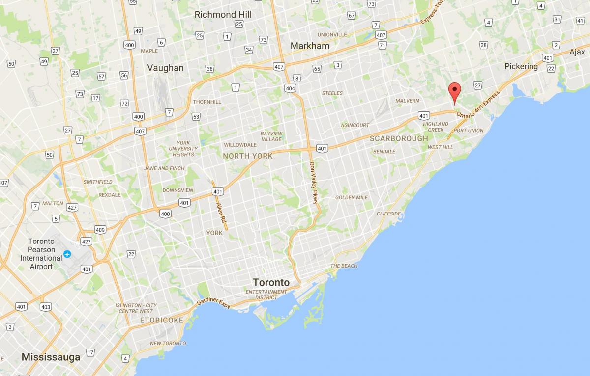 Karta rumenila području Toronto