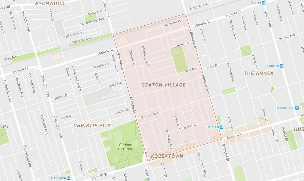 Karta Seaton ' selo području Toronto
