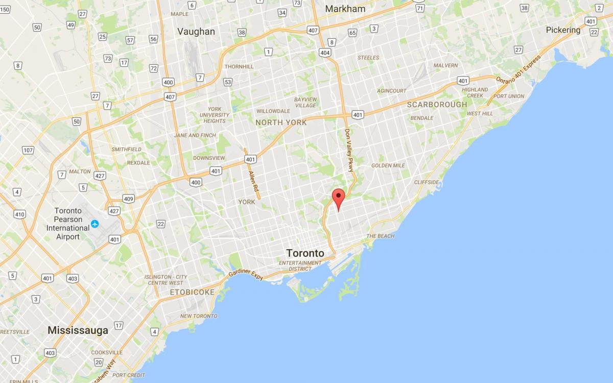 Karta Pijp području Toronto