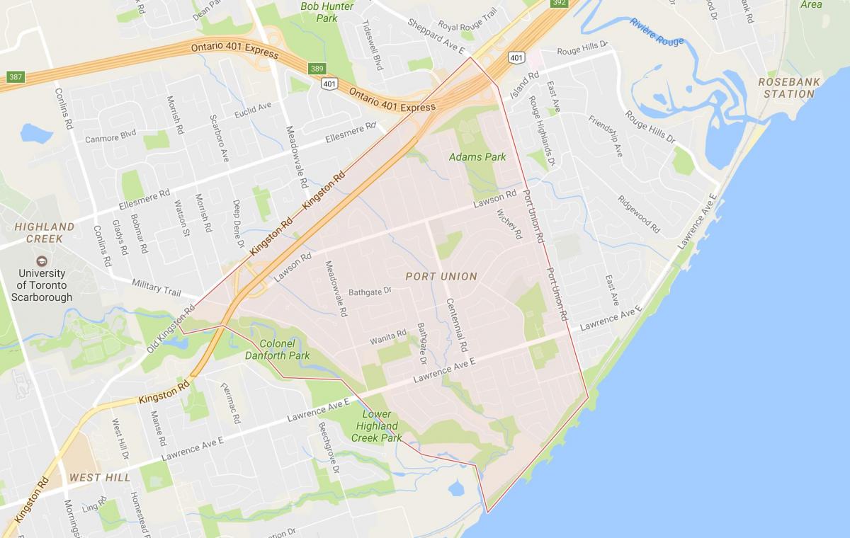 Karta port Unije području Toronto