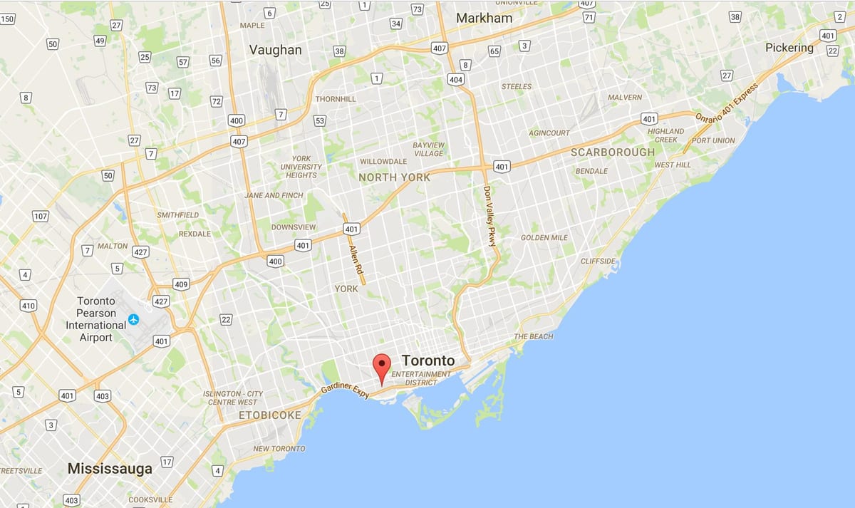 Karta Liberty području Toronto