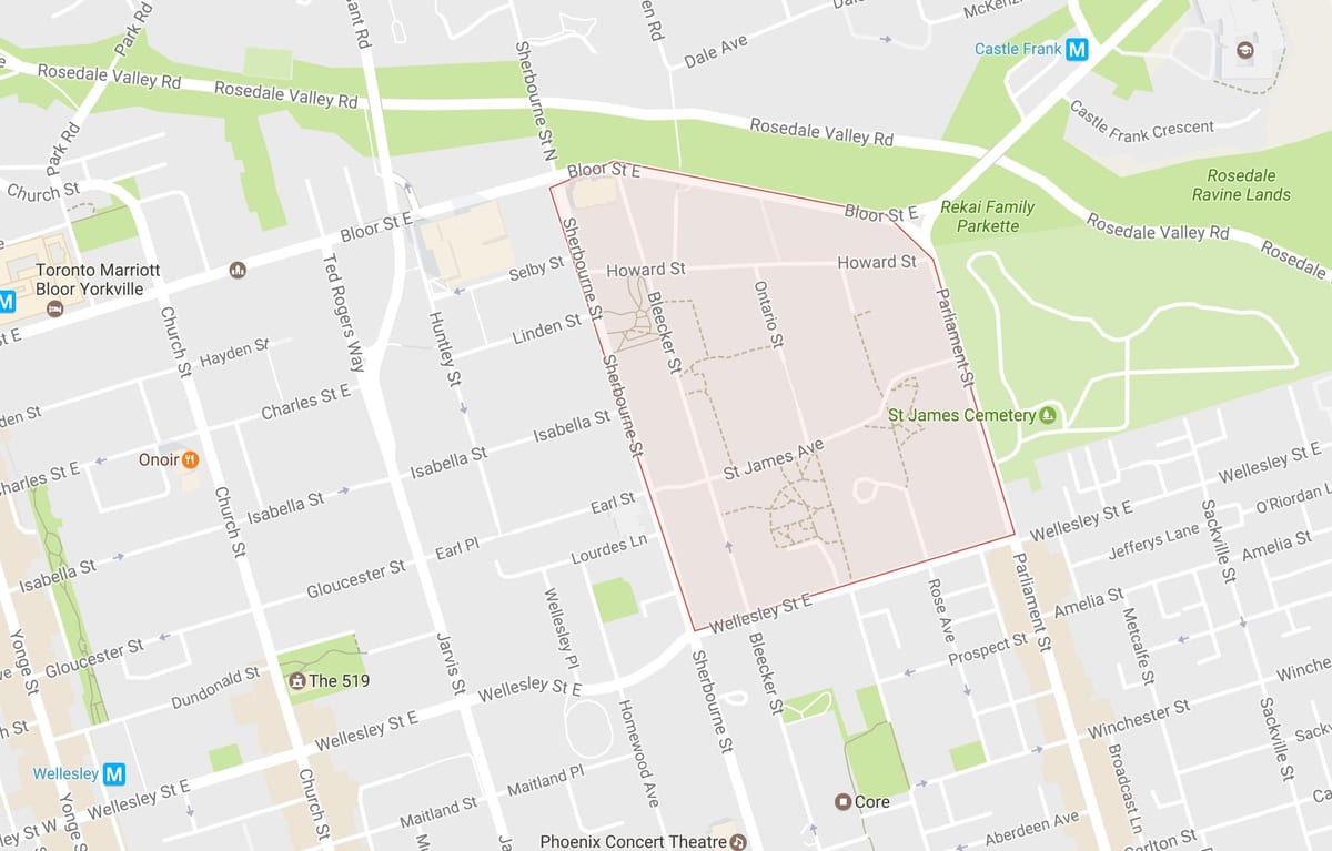 Kartu St. James području grada Toronto