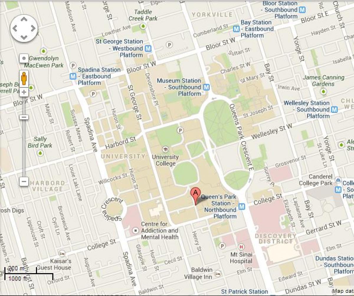 Karta na sveučilištu u Torontu St. George