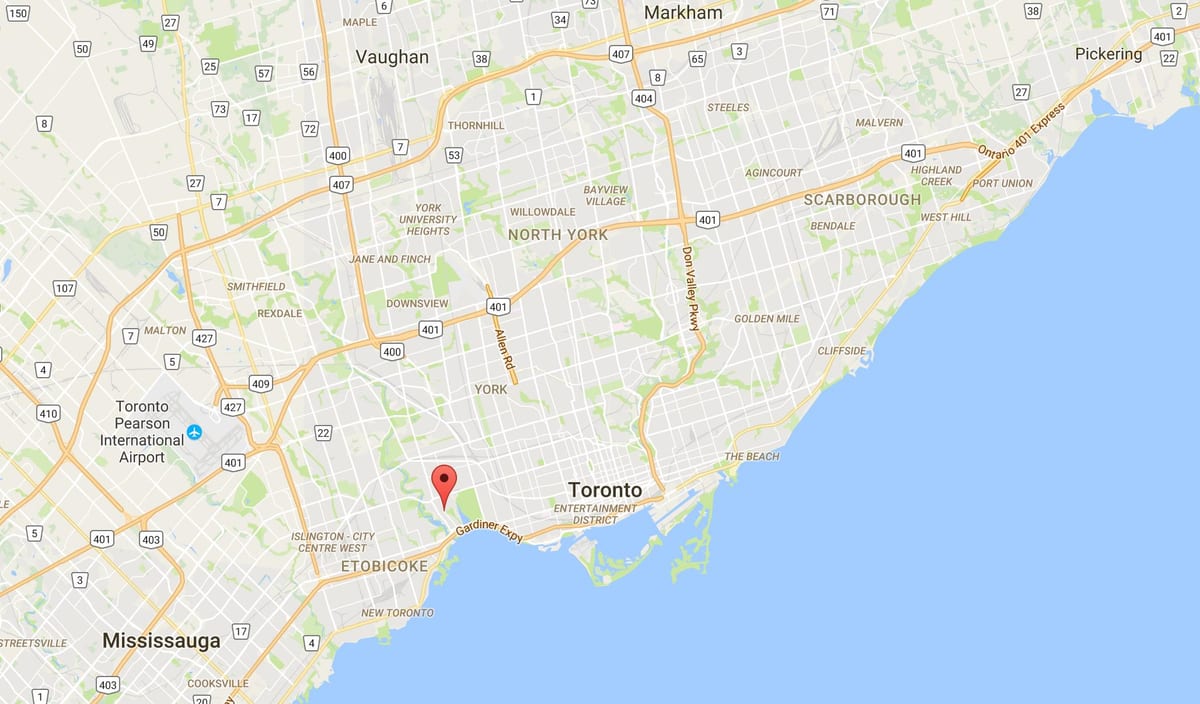 Karta Swansea području Toronto