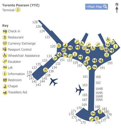 Karta astete zračna luka terminal 1
