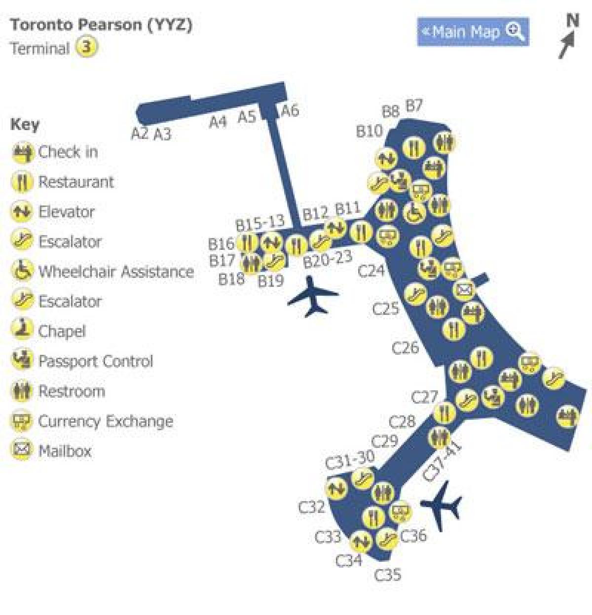 Karta astete zračna luka terminal 3