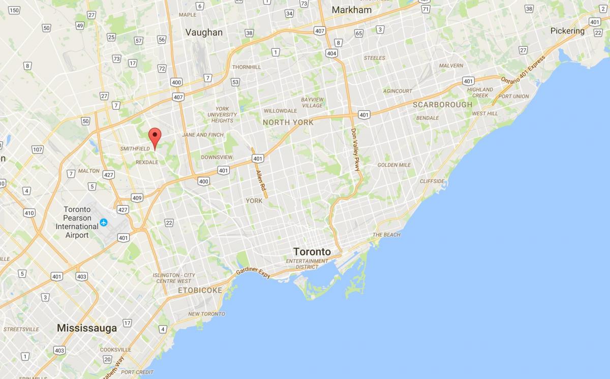 Karta Thistletown području Toronto