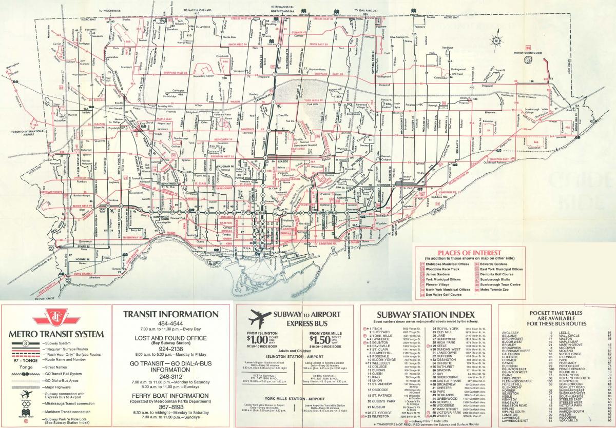 Karta Toronto 1976