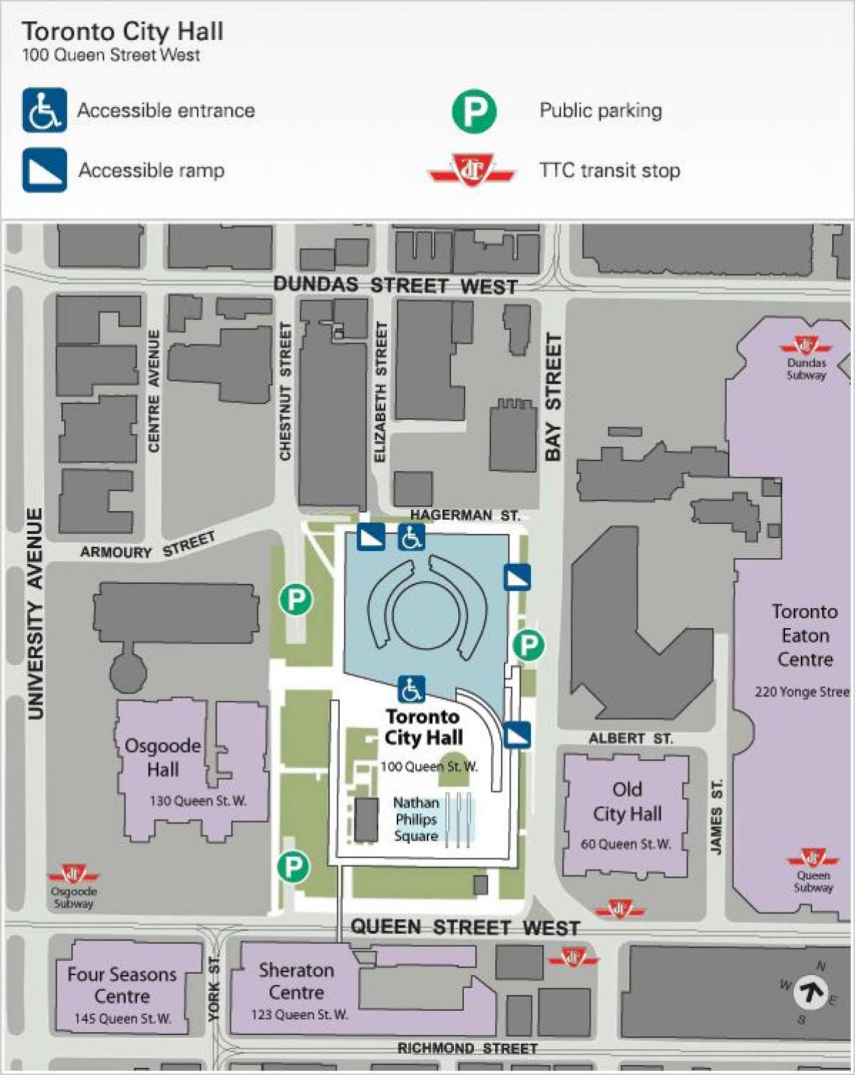 Karta Toronto city hall