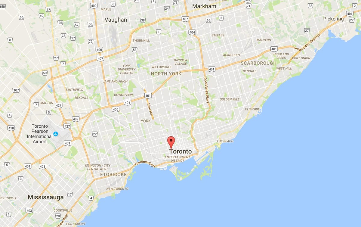 Karta Kensington tržište području Toronto