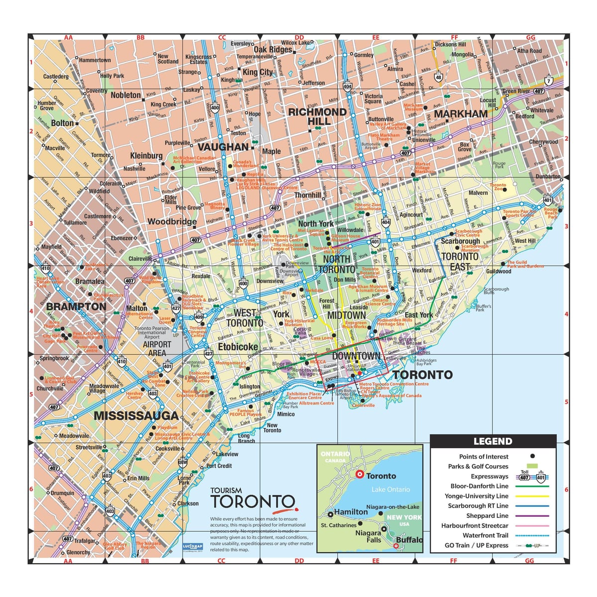 Karta turista Toronto
