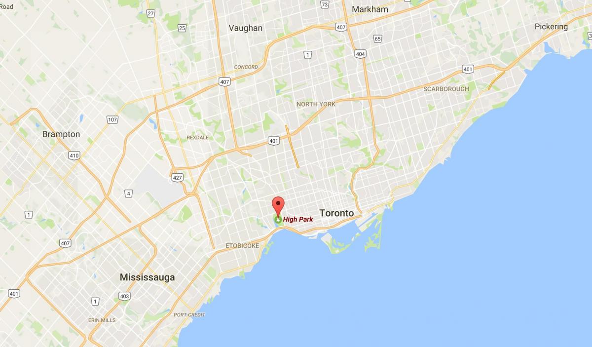 Karta znamenitosti Torontu području