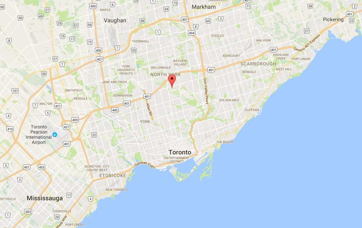 Karta falls хоггс Hollow području Toronto
