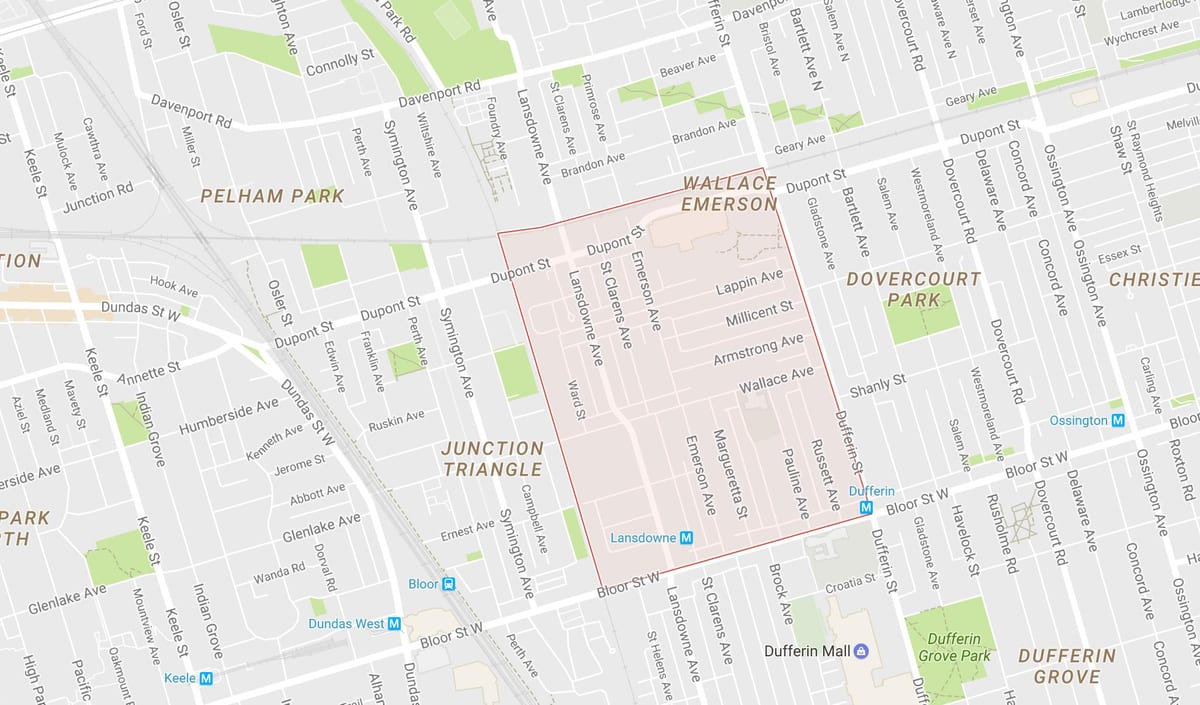 Karta Wallace Emerson području Toronto