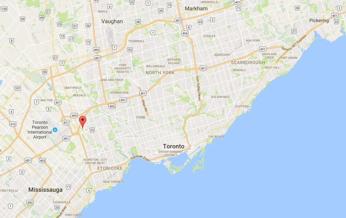 Karta Willowridge području Toronto