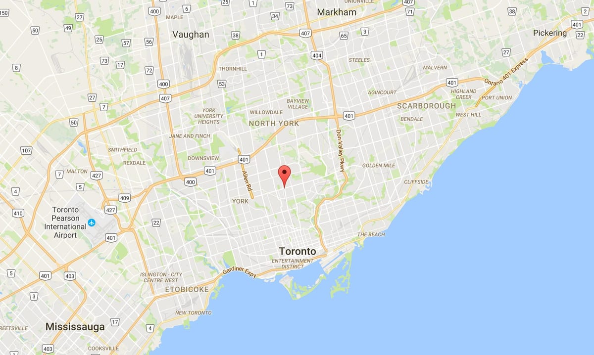 Karta yonge i eglinton području Toronto