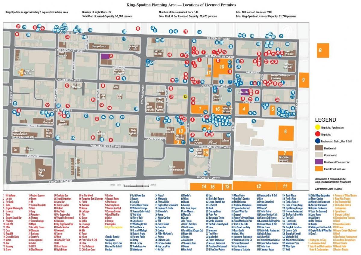 Karta informativno-zabavni području Toronto 