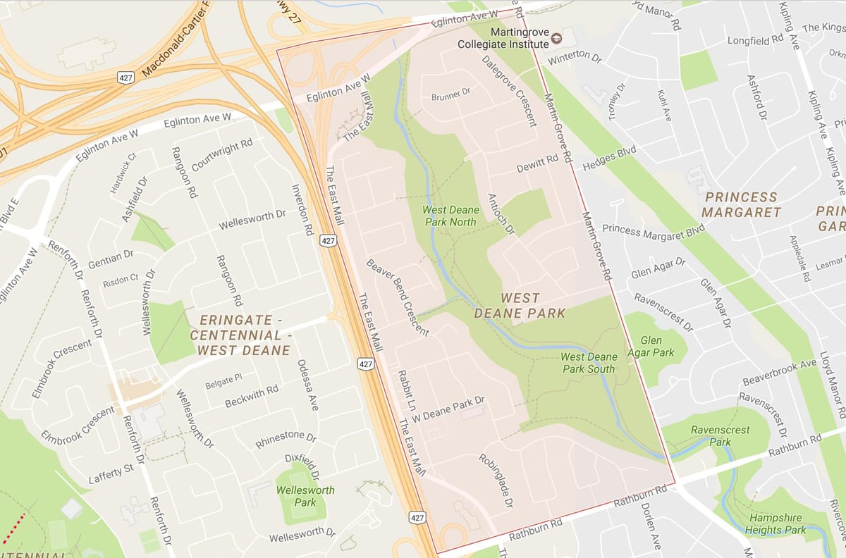 Karta West-Dean Park Toronto