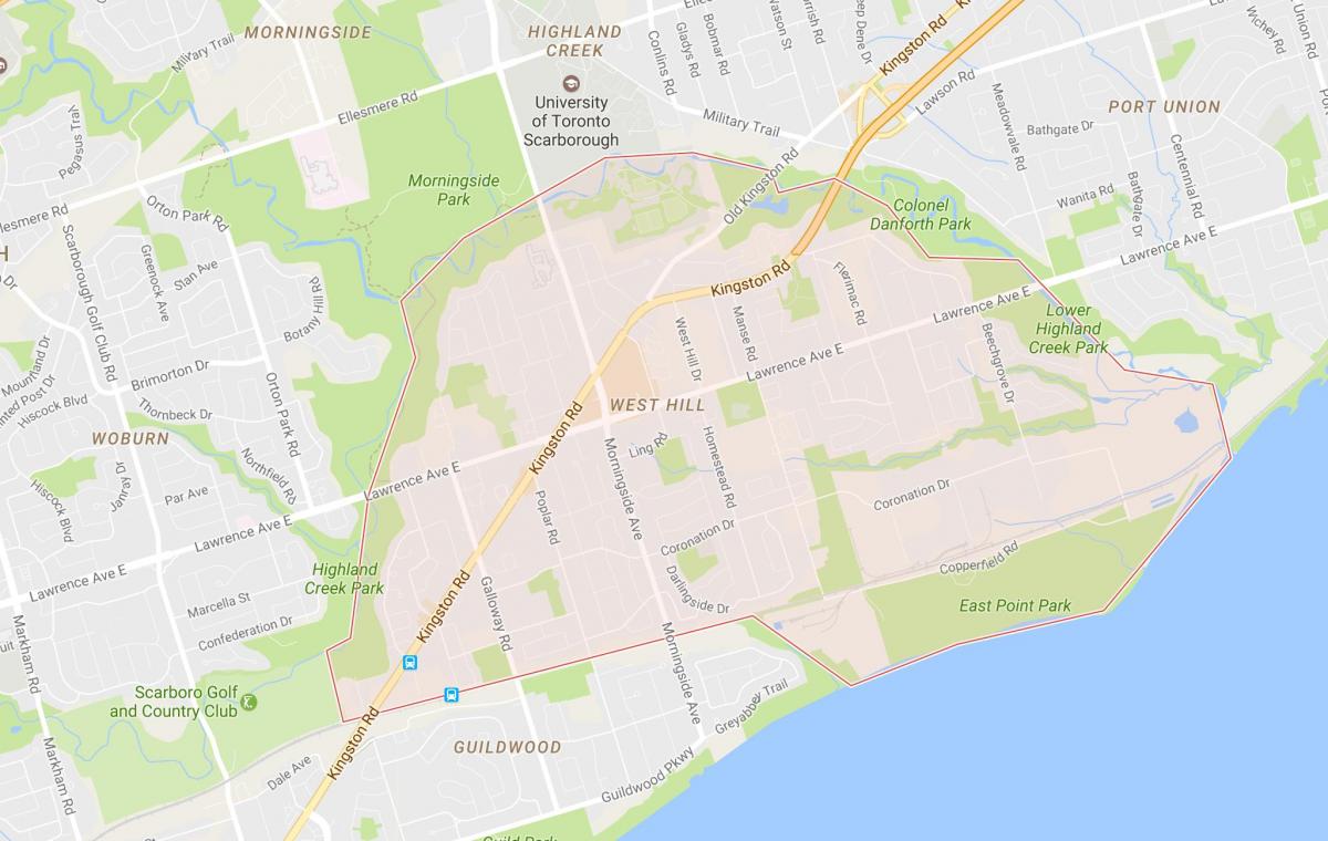 Karta Zapadnog brda okolica Toronta
