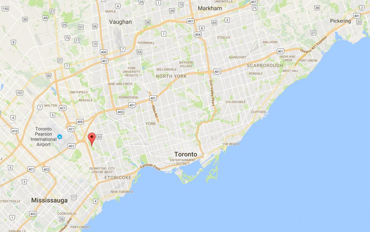 Karta Zapadne Dean području Toronto