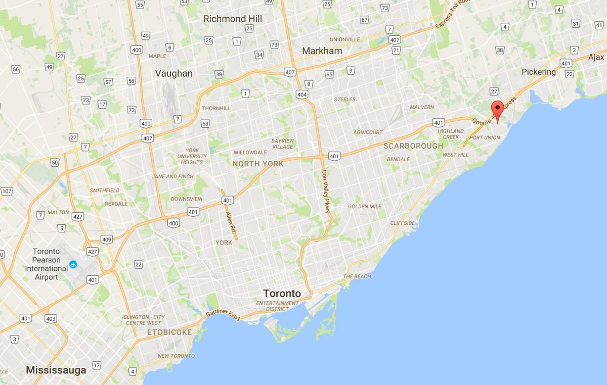 Karta Zapadno-Rouge području Toronto