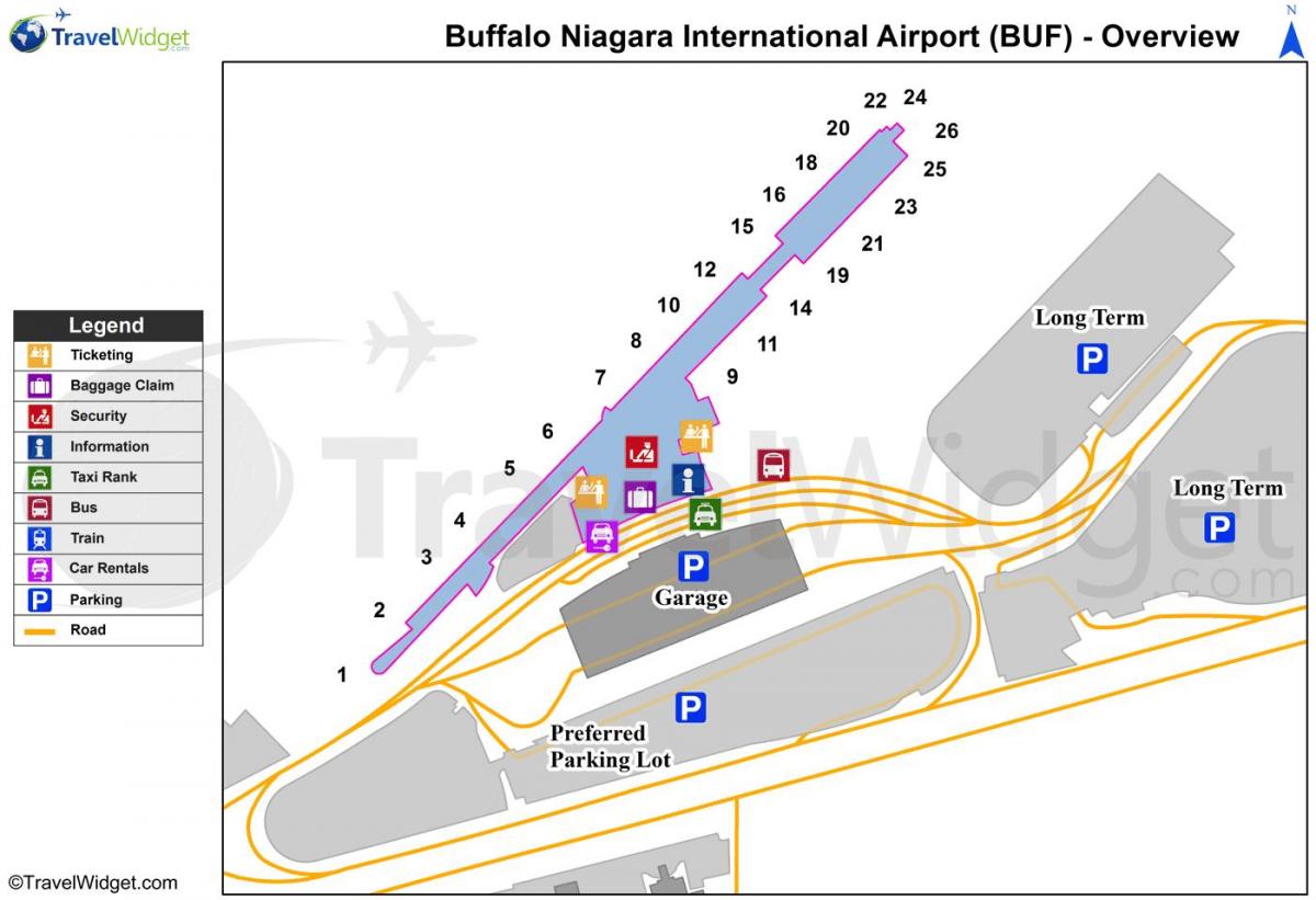 Karta zračna luka Buffalo Niagara 