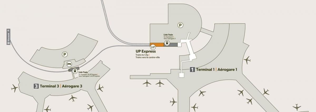 Karta željeznički kolodvor zračna luka Pearson 