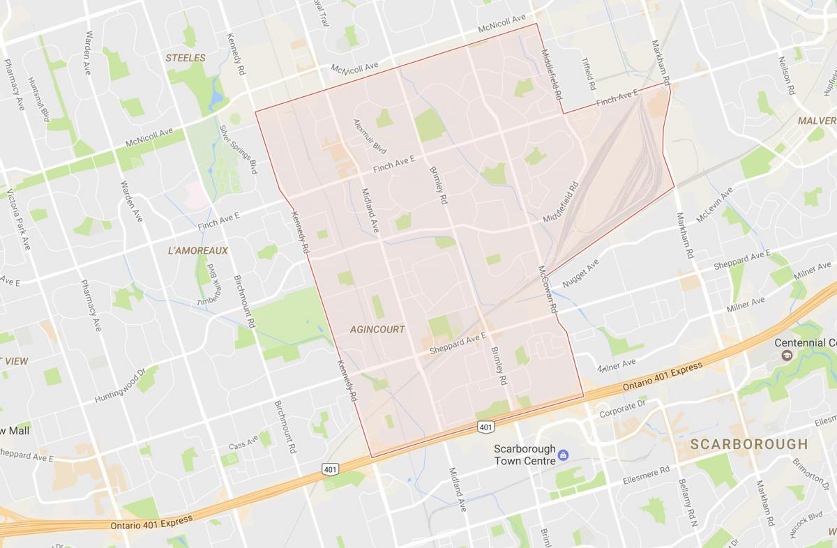 Karta Азенкуре području Toronto