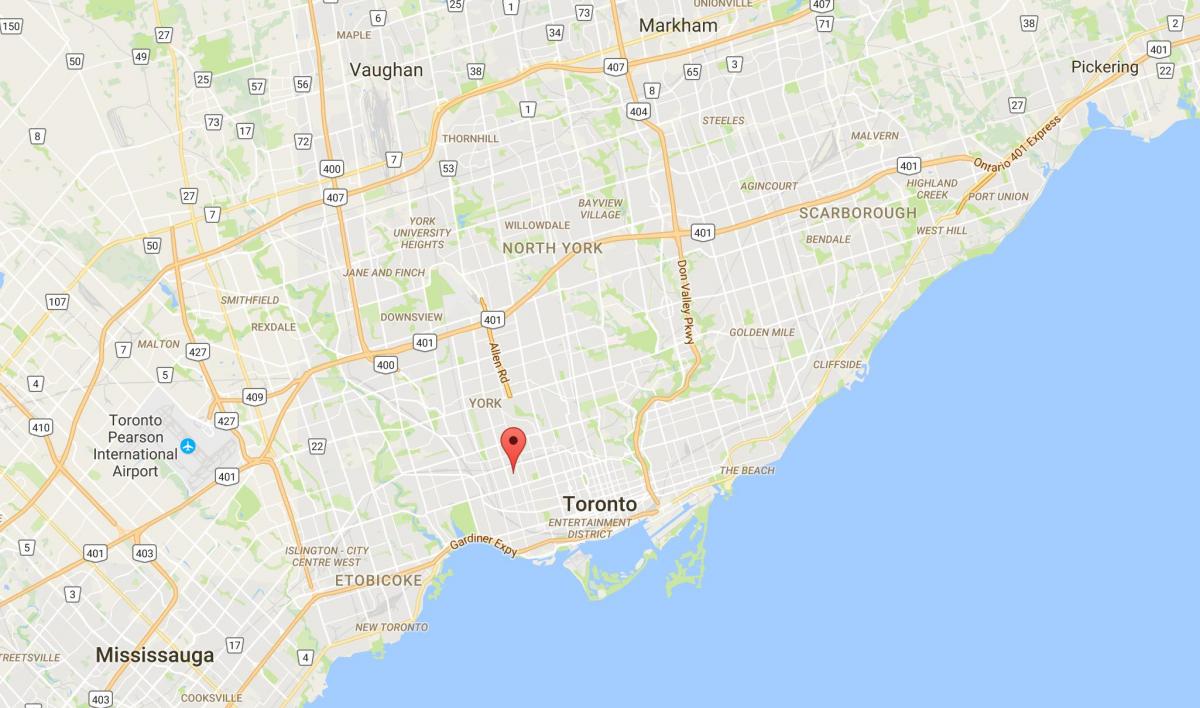 Karta Дувркорт području Toronto