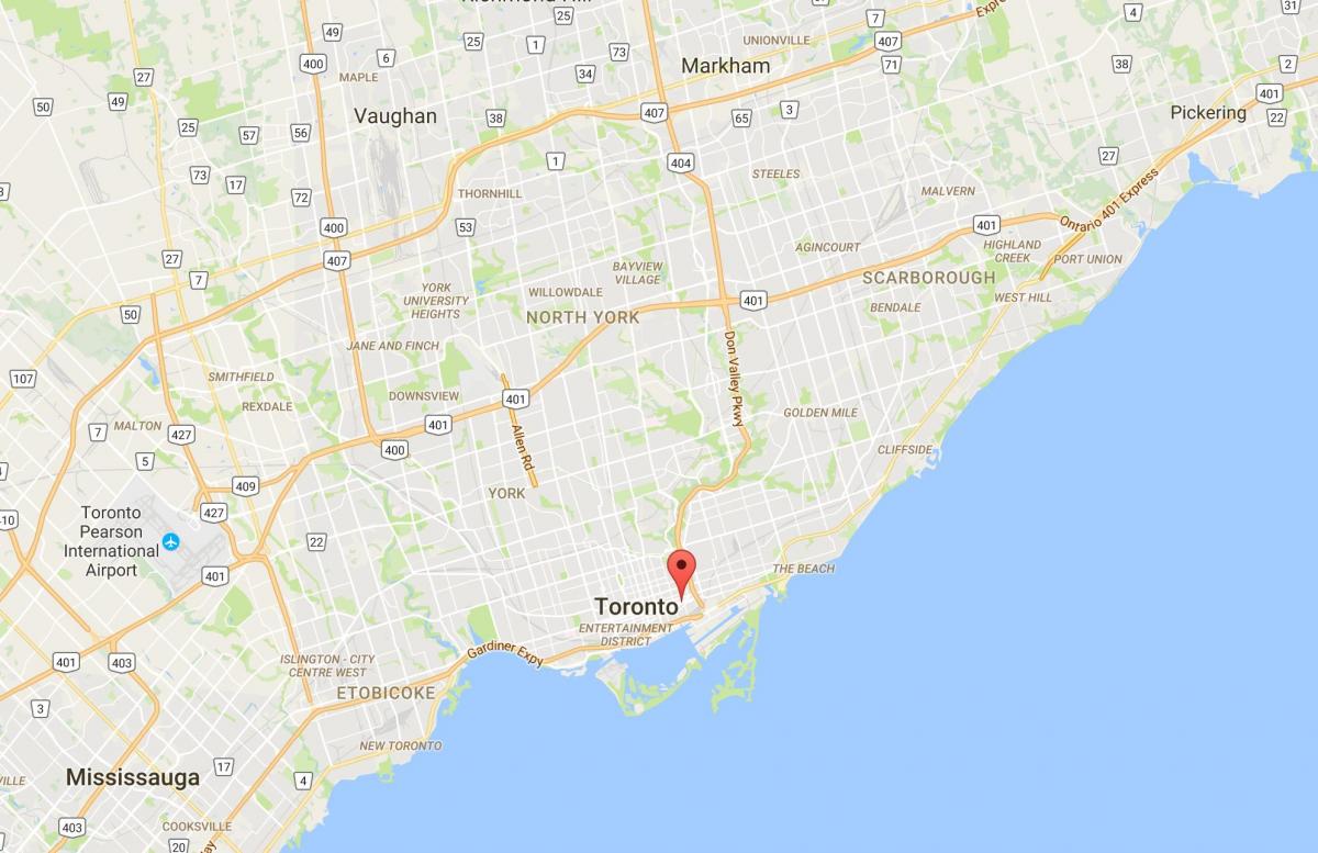 Karta grada корктаун području Toronto