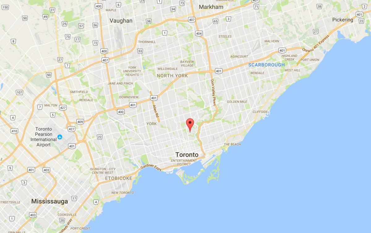 Karta Роздейл području Toronto