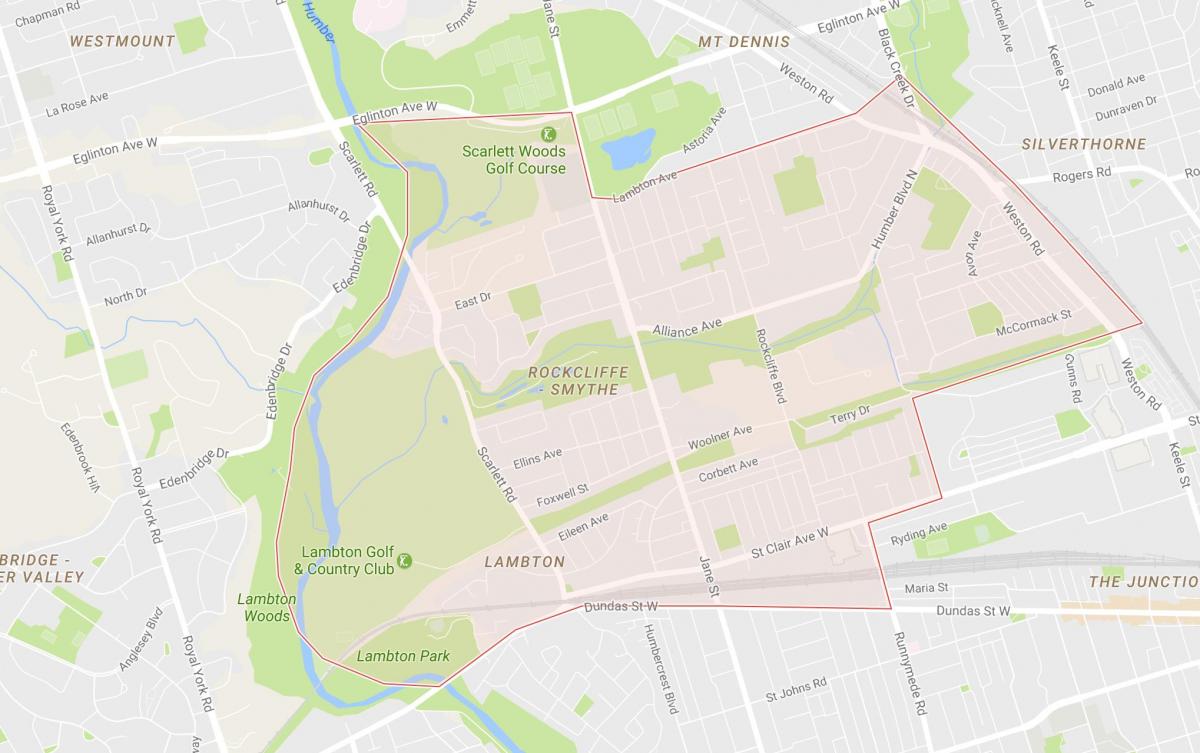 Karta Рокклифф–Smith području Toronto