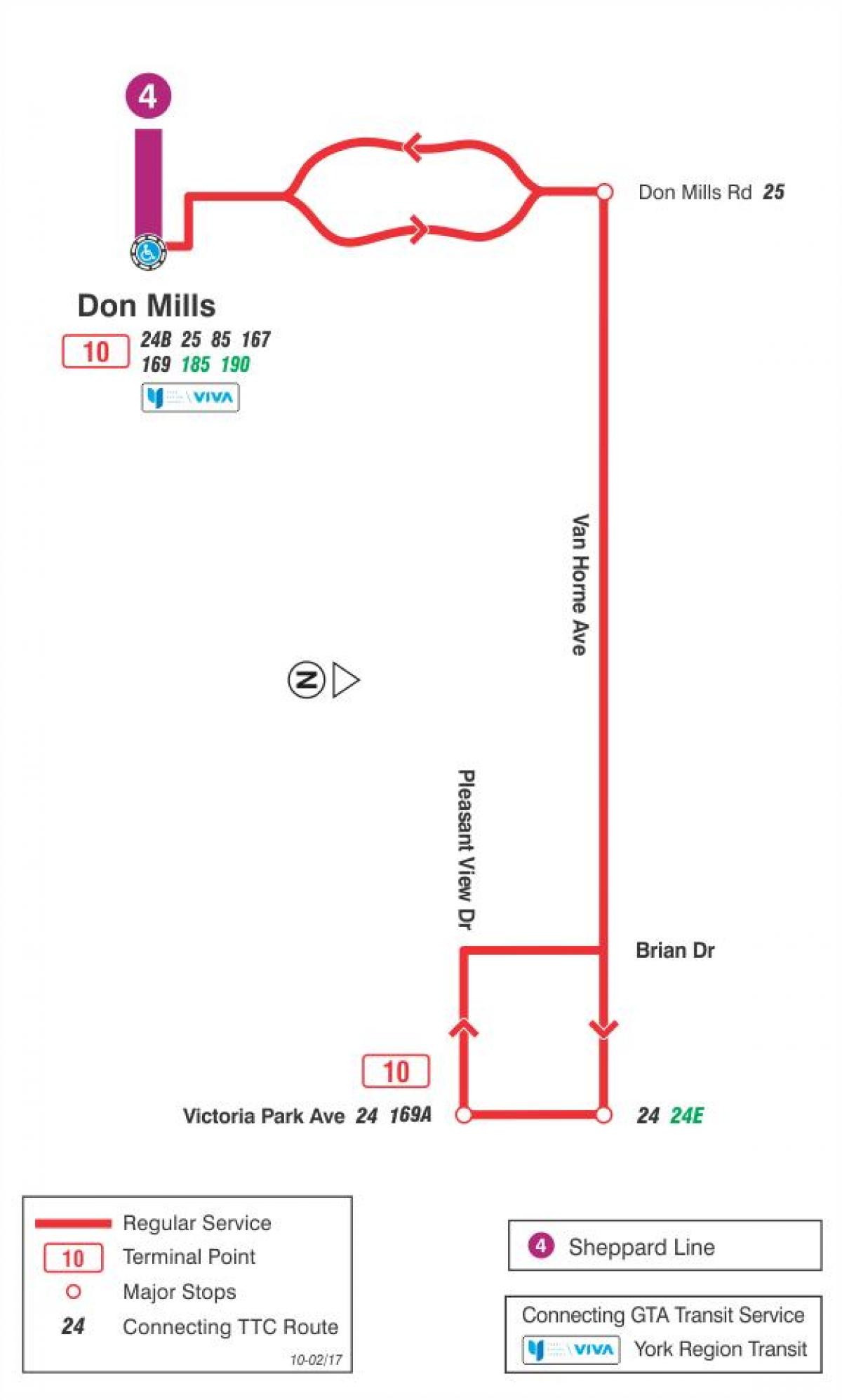 Karta ТТС 10 Van Horne autobus na relaciji Toronto