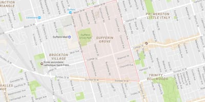 Karta Дафферин Grove području Toronto