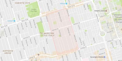 Karta Палмерстон području Toronto