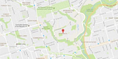 Karta okolice Toronta Роуздейл