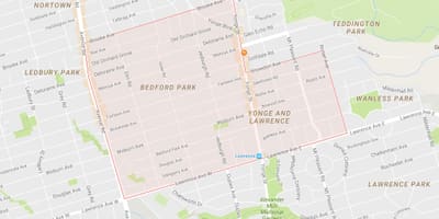 Karta Bedford Park Toronto