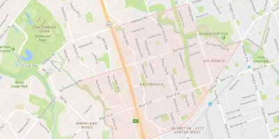 Karta Eatonville području Toronto