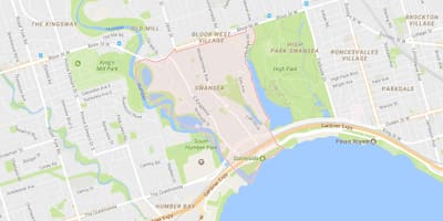 Karta Swansea području Toronto