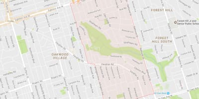 Karta Tichester području Toronto