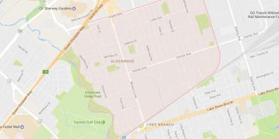 Karta Алдервуд Parkview području Toronto