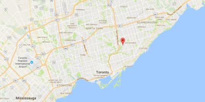 Karta Бермондси području Toronto