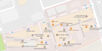 Karta Destilerije područje području Toronto