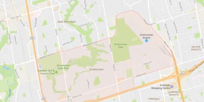 Karta Даунсвью području Toronto