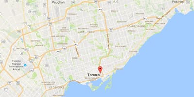 Karta grada корктаун području Toronto