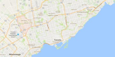 Karta Рексдэйле području Toronto