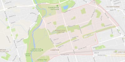 Karta Рокклифф–Smith području Toronto